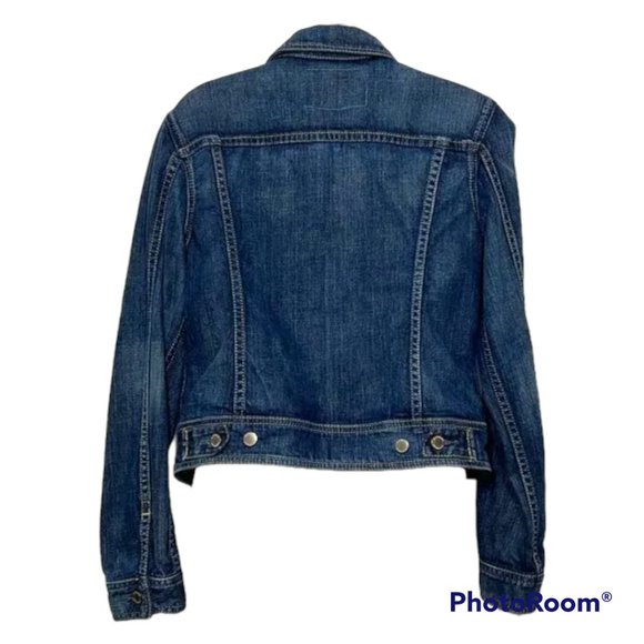 EXPRESS Classic Medium Wash Denim Trucker Jacket SIZE LARGE - Picture 2 of 10